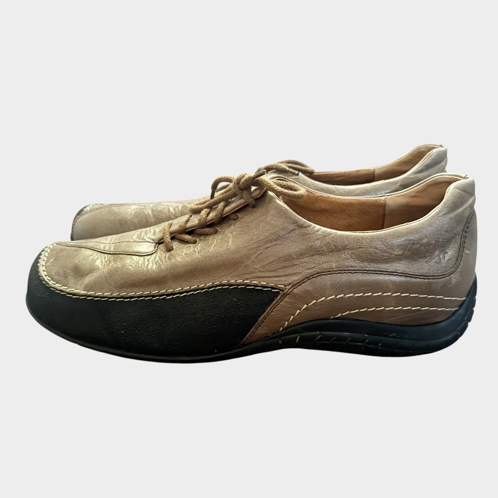 Gabor Jollys patchwork lace-up shoes Women 43/11 Asymmetrical Toe Green Gray